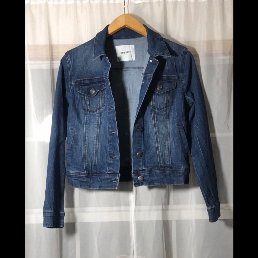 Nine West Blue Denim Jean Jacket Sz Small